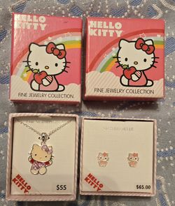 Hello Kitty Necklace And Earrings