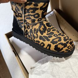 Cheetah Real Hair  Ugg Boots Size 8