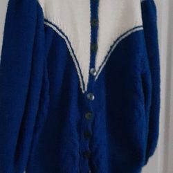 Cardigan  XL  hand Made Color Royal Blue