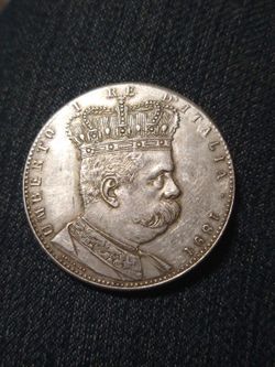 Colonial Italy In Eritrea 1891 5 Rial Silver Exlenant Condition 