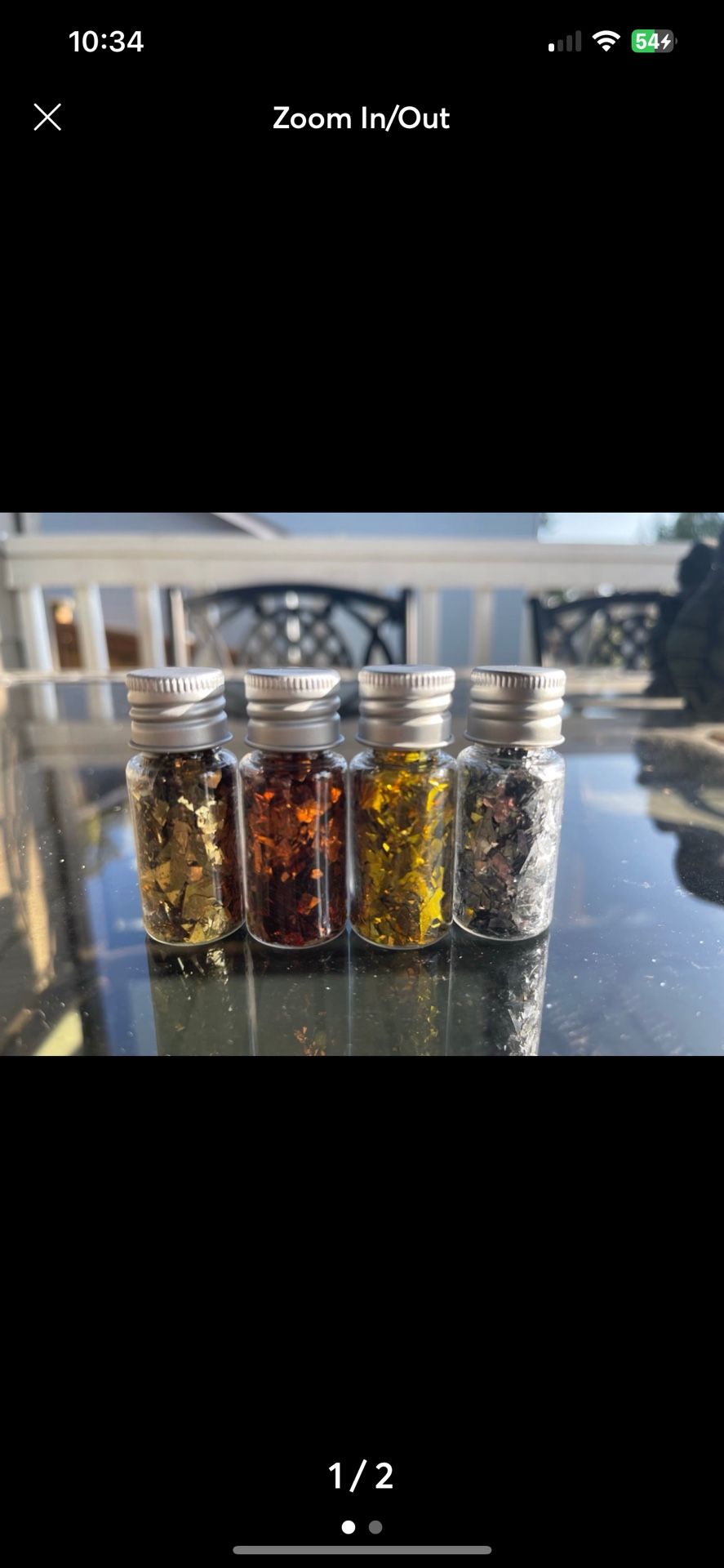 Set of 4 metallic foil flakes