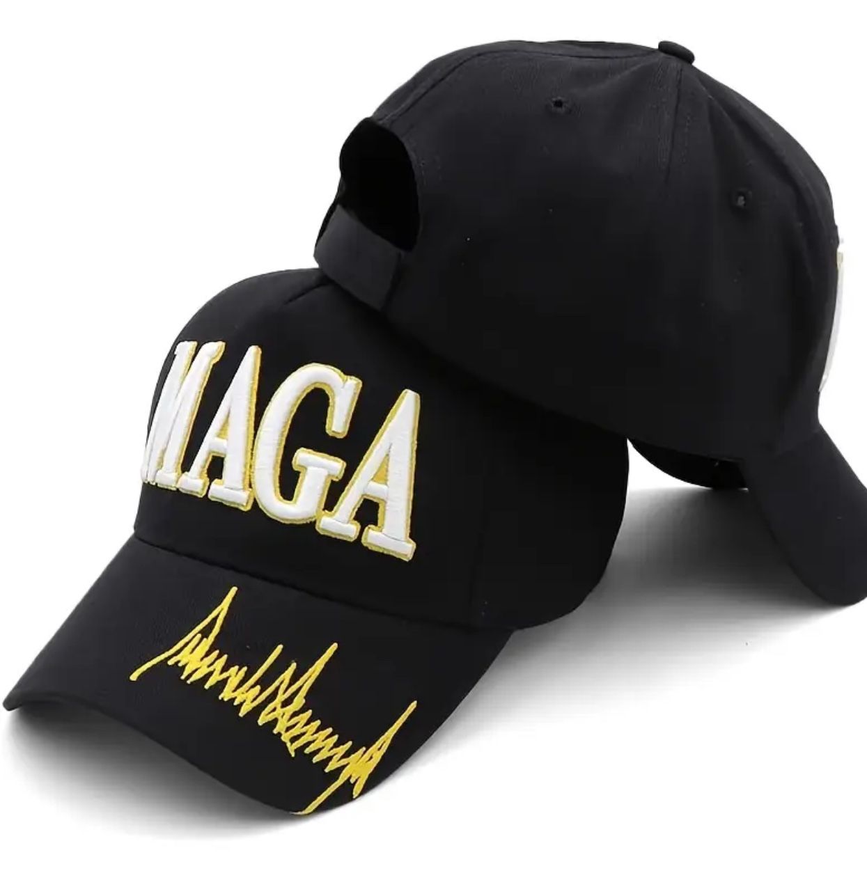 New President Donald Trump  MAGA Adjustable Baseball Cap Hat Gold Embroidered