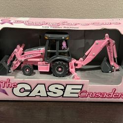 Ertl CASE 580 Backhoe Pink “Digging For A Cure” 1:50 Complete In Box!