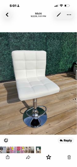 White Faux Leather Adjustable Bar Stool