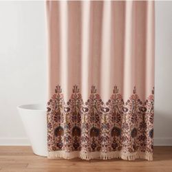Pink Boho Shower Curtain