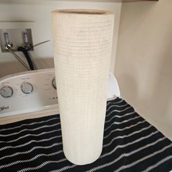 Tall Cream Ceramic Cylinder Vase