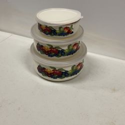 Vintage Metal Bowls And Lids