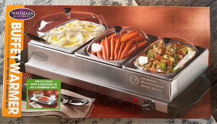 Nostalgia Electrics 3-Station Buffet Warmer 2 in 1