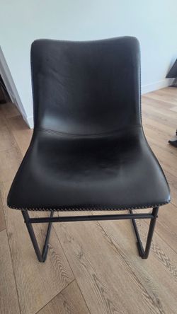 Black Faux Leather Accent Chair