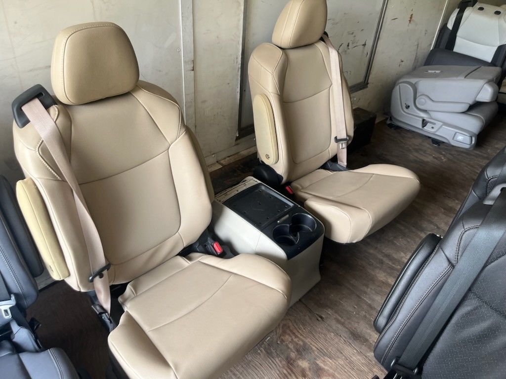 BRAND NEW TAN LEATHER BUCKET SEATS WITH SEATBELTS AND CONSOLE 
