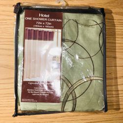 Victoria Classics’ green fabric shower curtain