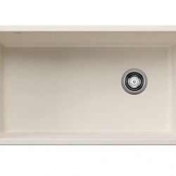 33.5 in. Diamond Silgranit Undermount Granite Composite Single Bowl Kitchen Sink in Soft White