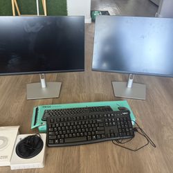 22’ Inch Monitors (Dell), Keyboard And Mouse Mover