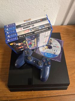 PS4 with control, cords & games