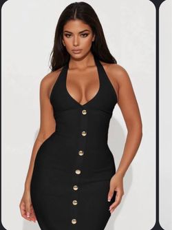 Bandage halter dress midi