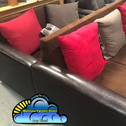 Sofá Couch Brown With Red Café Set 2 And 3 Seater Combo 