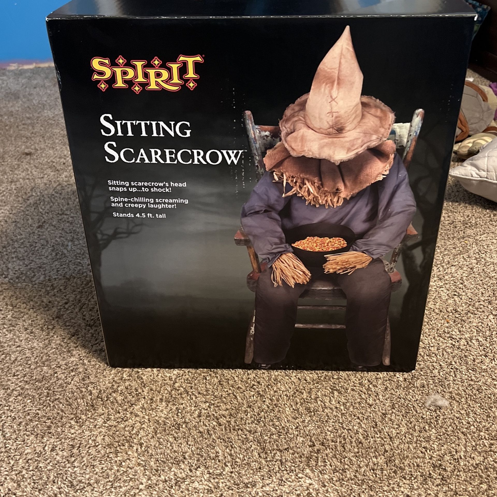 Spirit Halloween Sitting Scarecrow Animatronic