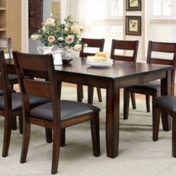 9 Pc Espresso Dining Table Set Brand New In Box