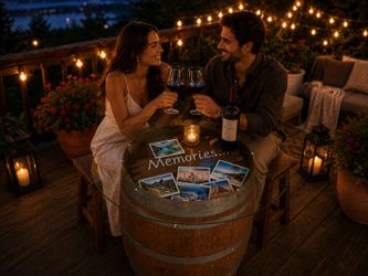 Wine Barrel “Memories” Table + Stools