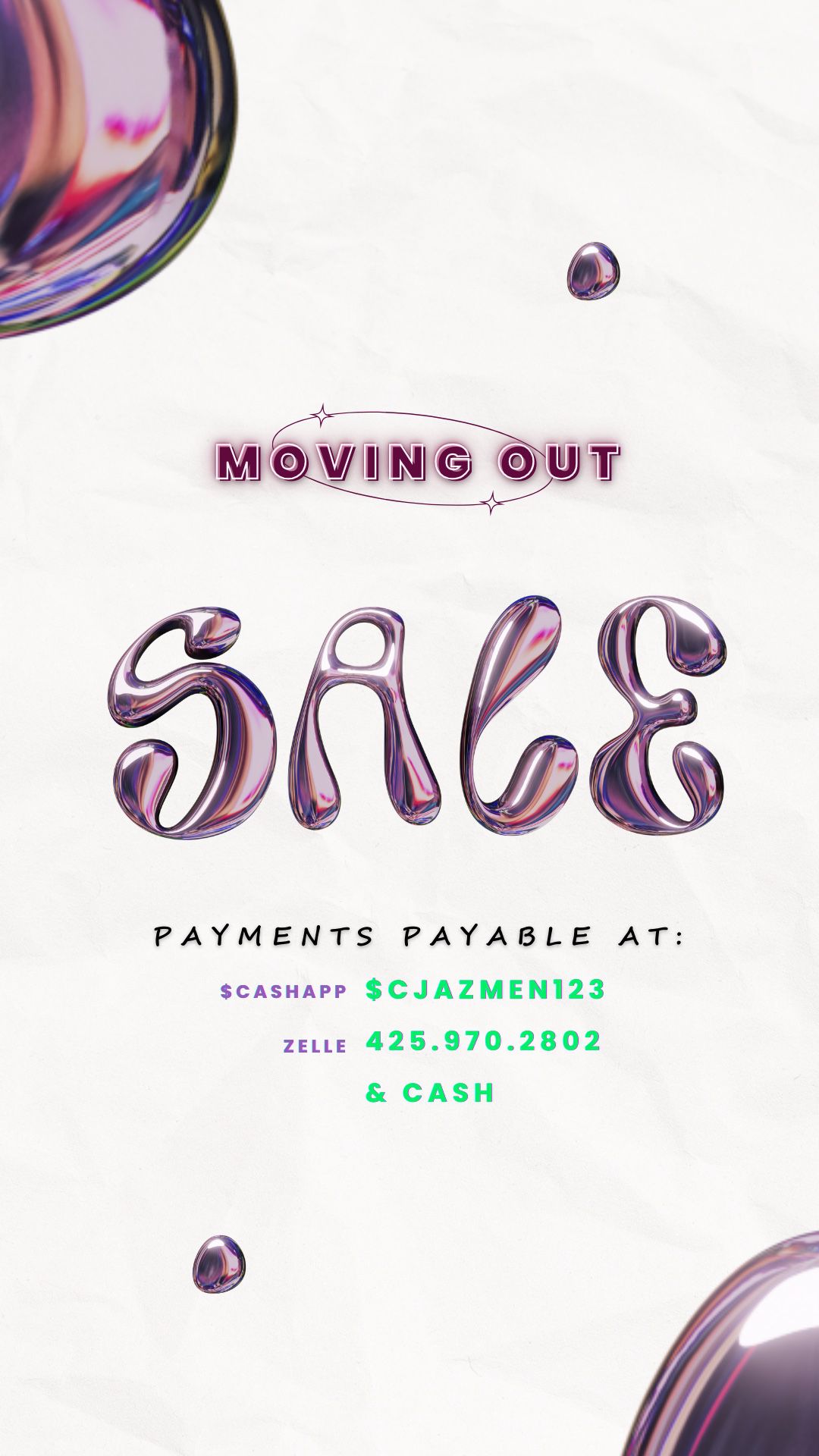 Moving Out Sale