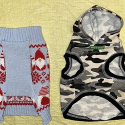 Lots Of 2: Dog’s Outfit Wag- A- Tude Hoodie Wild Child Shirt • Vest Jumper For Small Dog Knitwear 