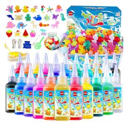 Magic Water Elf Toy Kit for Kids with 20 Gels and 24 Molds, Aqua Fairy,Fun DIY Craft Kit, Squishy Maker, Magic Water Art Kit Favors, Kids Christmas Gi
