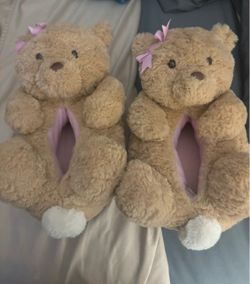 Teddy Bear Plush Slippers