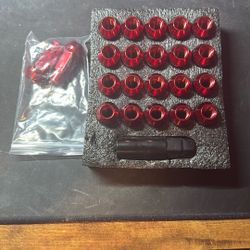 Red Wheel Nuts 20pc