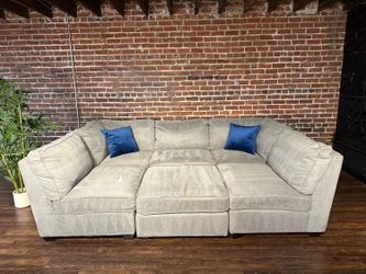 Delivery Available Gray 6pc modular sectional sofa couch