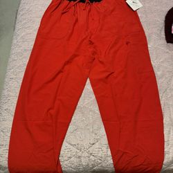 Womens Red Divine Stretch  Large Scrub Pants Bottom 