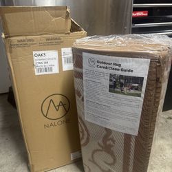 NALONE 9x12 ft Outdoor RV Rug – Reversible Patio Mat – Beige/Brown