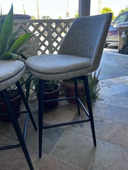 Set of 4 Modern Gray Counter Stools