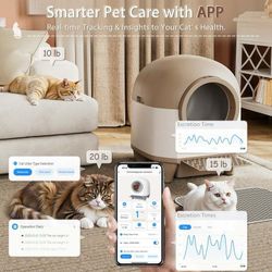 Homall Self-Cleaning Cat Litter Box with App Control, Safety Protection, WiFi, Automatic, Waste Bags, $130 brand new in box  Warehouse Address:  2745 