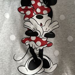 Disneyland Hat and Gray Hoodie with Red Minnie Accent, size XL