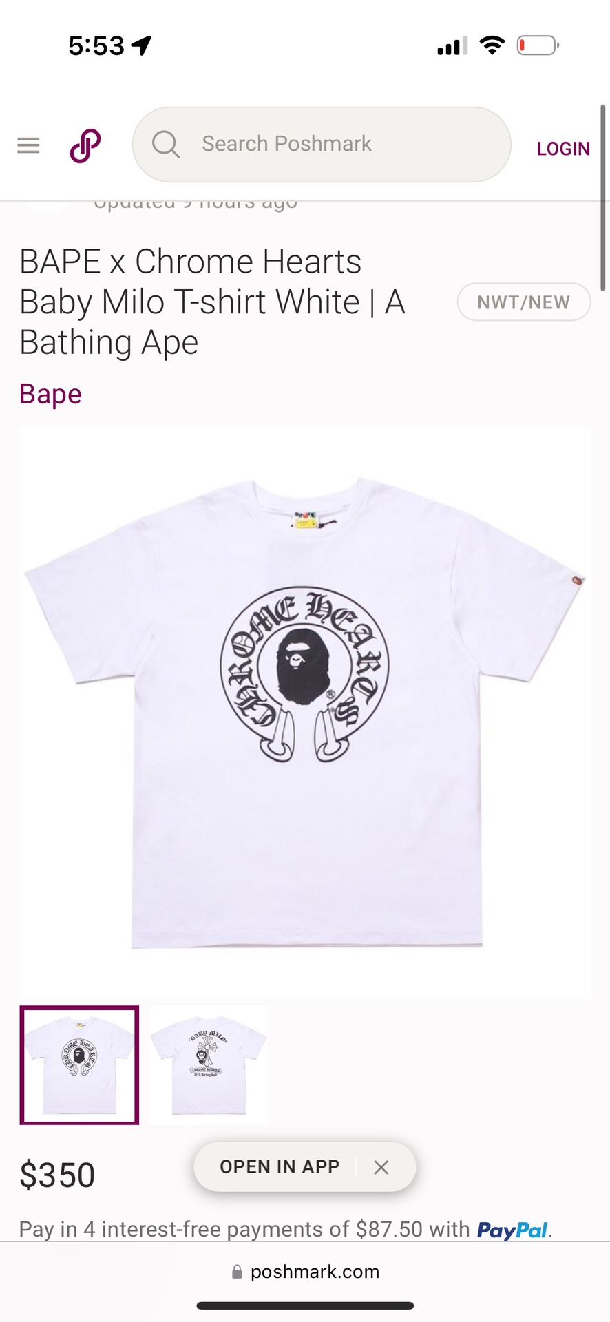 Bape Chrome Tee