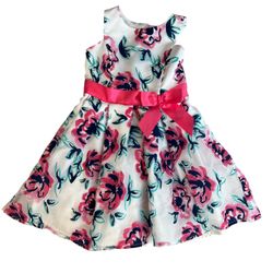 Zunie Pink and White A-Line Floral Sundress, Size 6