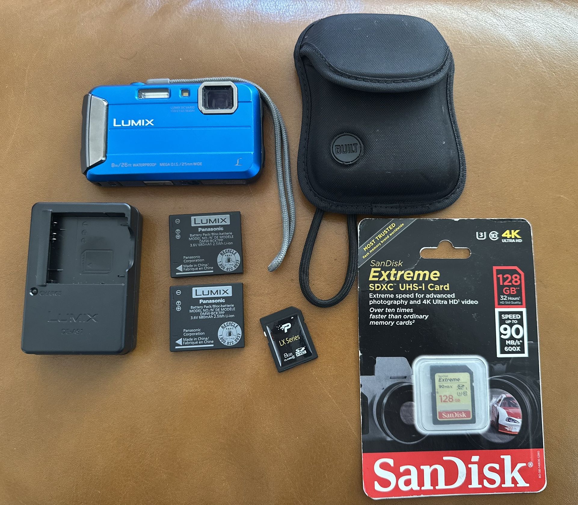 Panasonic LUMIX DMC-TS30 16.1MP Digital Camera Complete In Box + 8GB & 128 GB New Card 