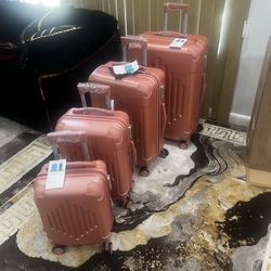 4pc Hardshell Luggage Set with Reinforced Corners, 16/20/24/28-Inch,