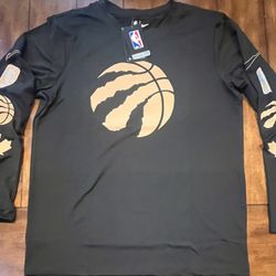 Toronto Raptors City Edition Long Sleeve  Dri-Fit  Shirt Large NWT