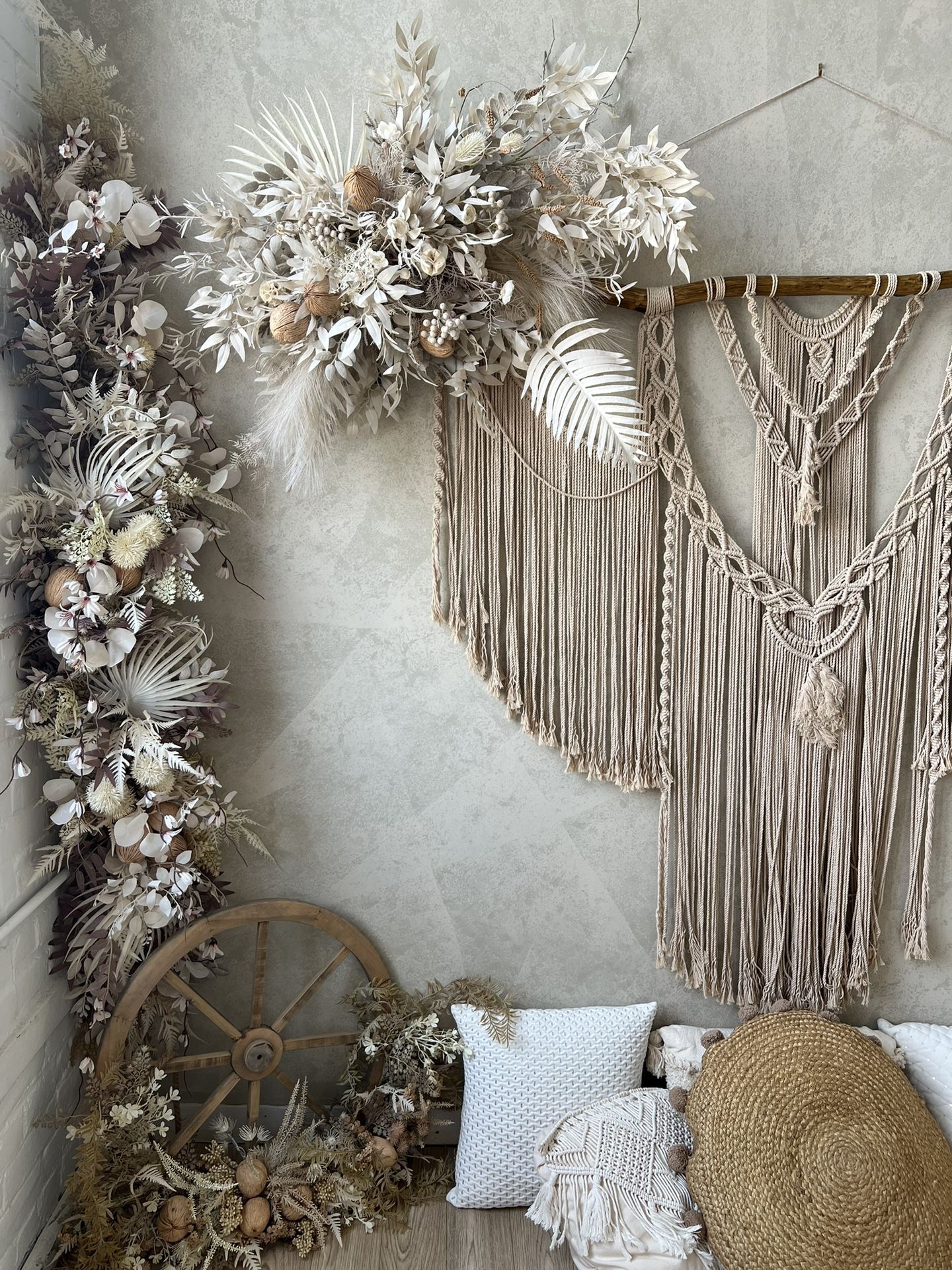 Custom Made Faux Boho Floral Arrangements
