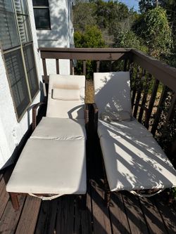 Wicker-Style Outdoor Chaise Lounge Chairs - Pair