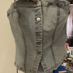 H&M divided denim corset size medium
