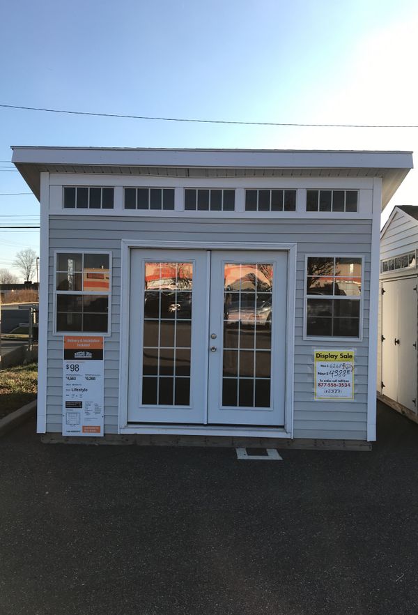 Sheds USA 10x12 Lifestyle Shed Display is on sale at the Home Depot Store is Syosset NY for Sale