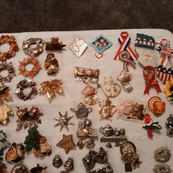 53 Assorted Brooches Selling All For $25.00