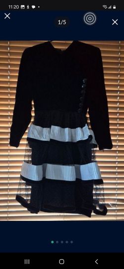 Vintage Authentic Valentino Boutique Black And White Dress For Women Size Small
