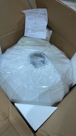 Brand New Large White Fabric Pendant Light – Adjustable Hanging Ceiling Lamp