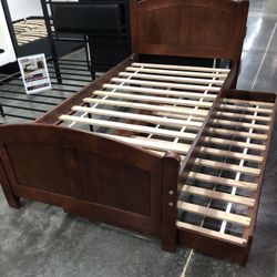 Twin Trundled Bed Frame Solid Wood New In The Box 