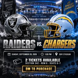 Pair of Seats  Chargers v Raiders