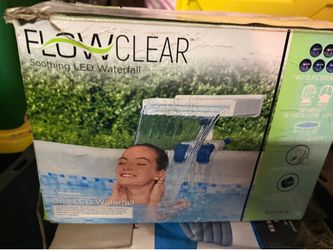 Flow clear lighted waterfall