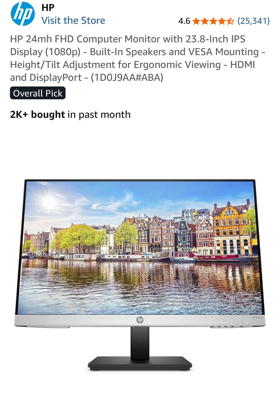 HP 24mh Computer monitor Screen NEW IN BOX 